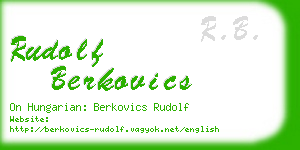 rudolf berkovics business card